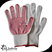 SRSafety 13g tricoté pvc gants en coton pointillé / gant en coton tricoté